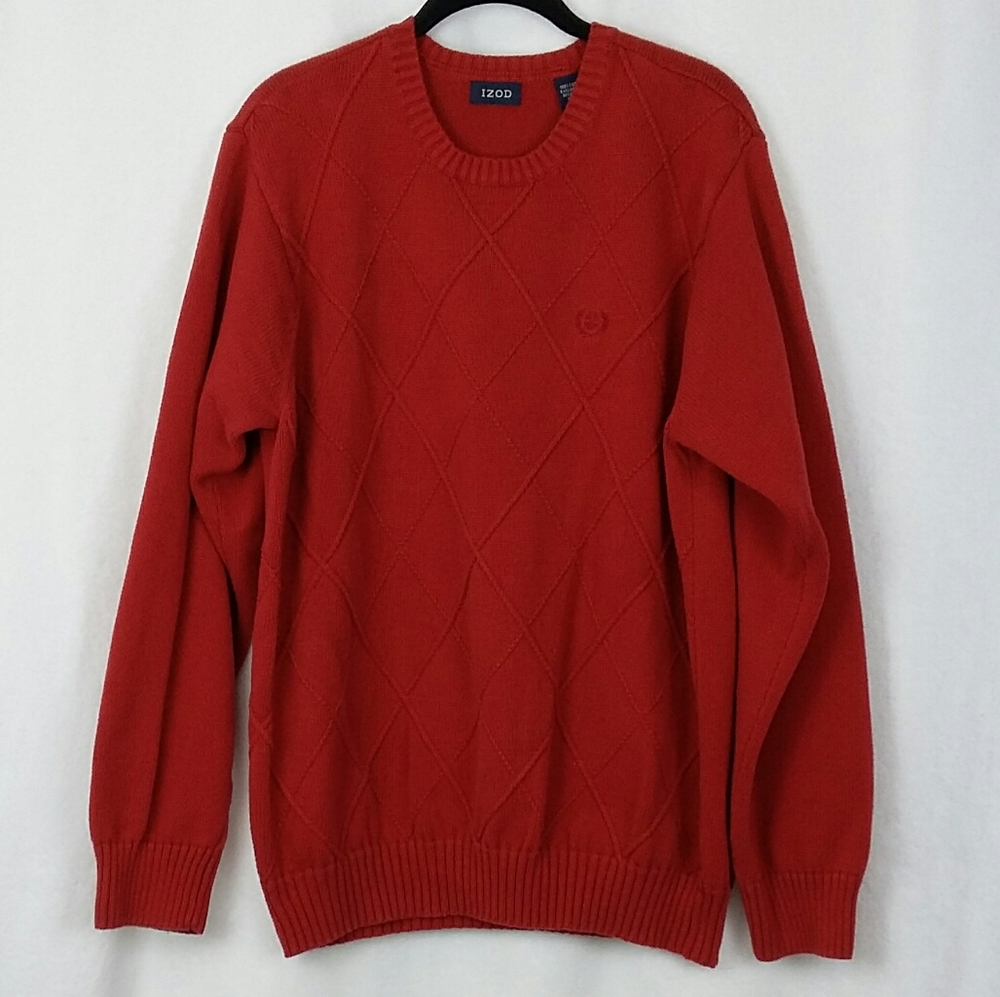 Izod Men's 100% Cotton Diamond Knit Sweater sz L